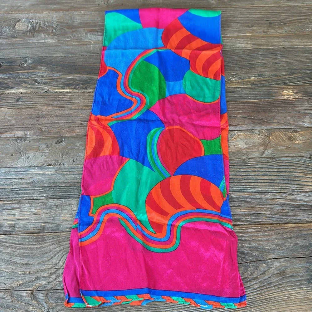 Vintage silk mod psychedelic‎ long scarf